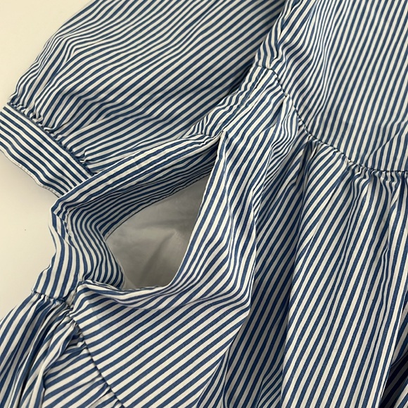 J Crew Striped Stretch Cotton Poplin Tiered Dress - Picture 14 of 14